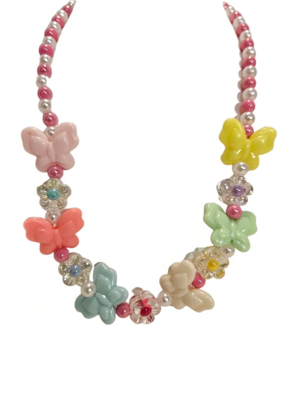 Kids Rainbow Butterfly Jewelry Set with Pink Butterfly Pouch-9 Items